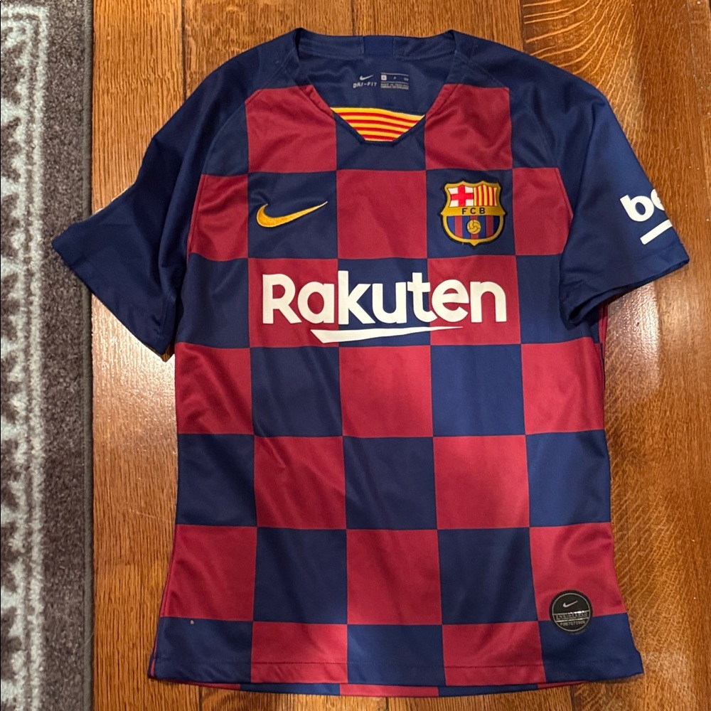 Nike men’s small Checkered Messi Jersey - Navy and Maroon